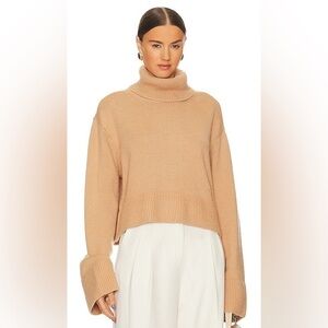 Song of Style Olisa Oversized Wool Blend Turtleneck in Beige